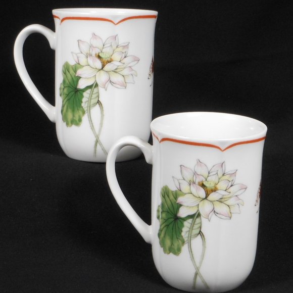 2 elegant coffee mugs. Toscany Collection Japan Lotus - Picture 3 of 5
